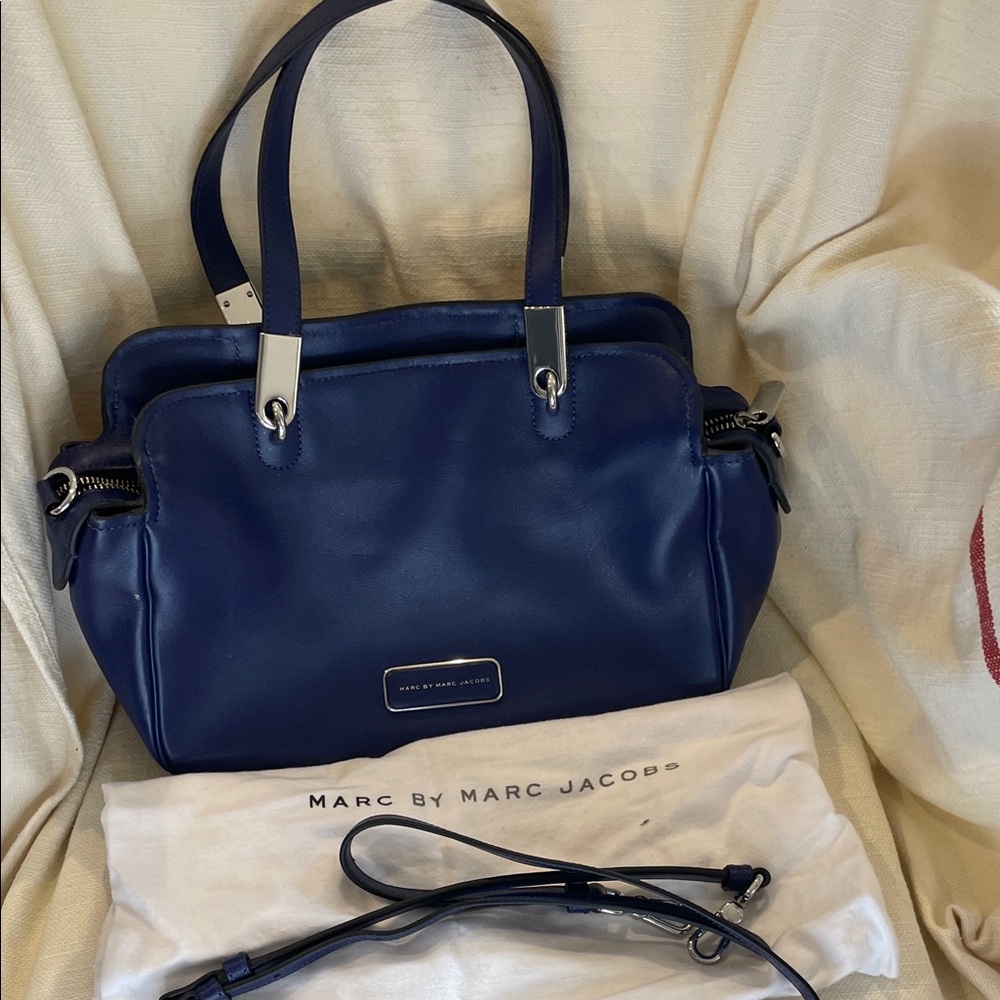 Marc by Marc Jacobs Deep Blue Leather Shoulder Bag